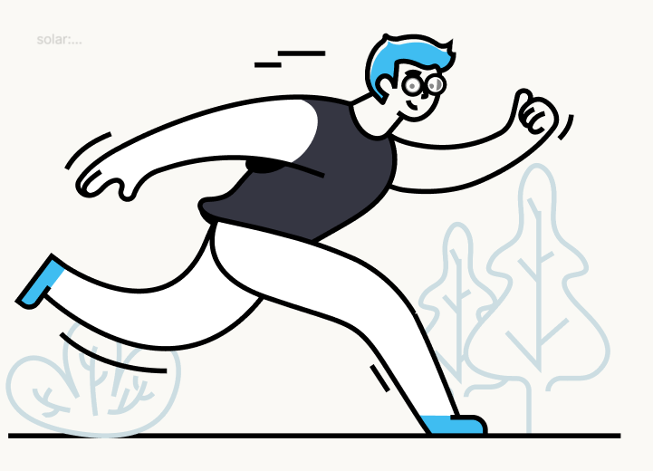 Energetic character running