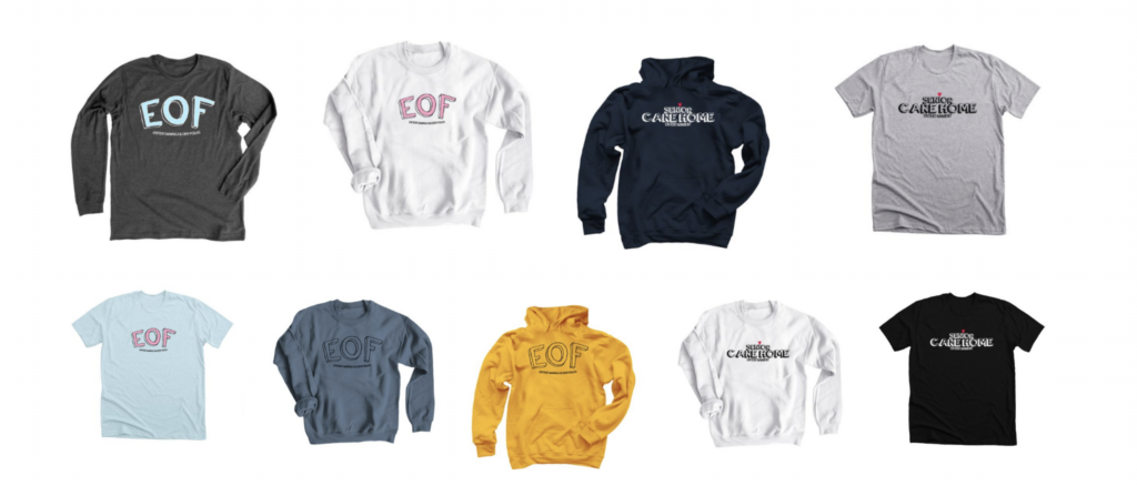 EOF merchandise collage